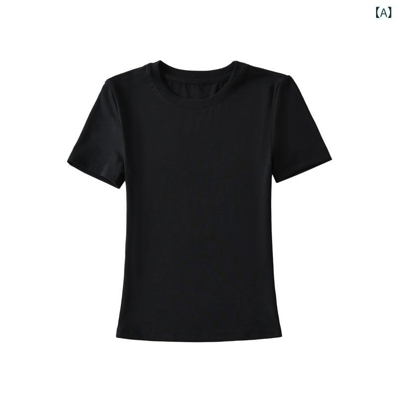 夏の スポーツレジャー スーツの ギャルの 小さい 丸首の 半袖の t シャツの 女性の ハイ ウエストの バンドの カジュアルな 弾力の 小さい ラッチの 女性