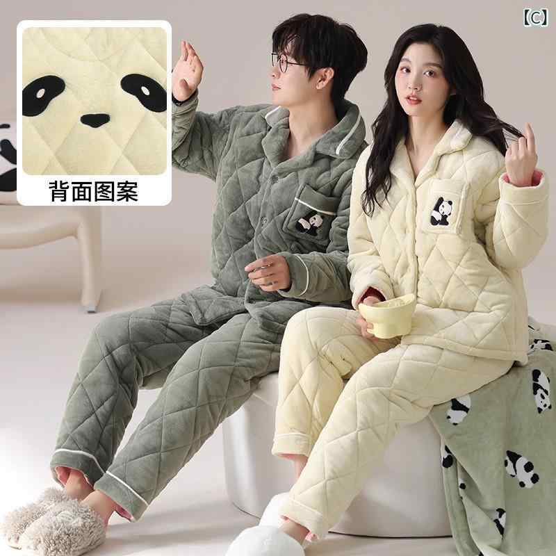 厚手の 綿を 挟んだ カップルの 家の 服は ...の紹介画像3