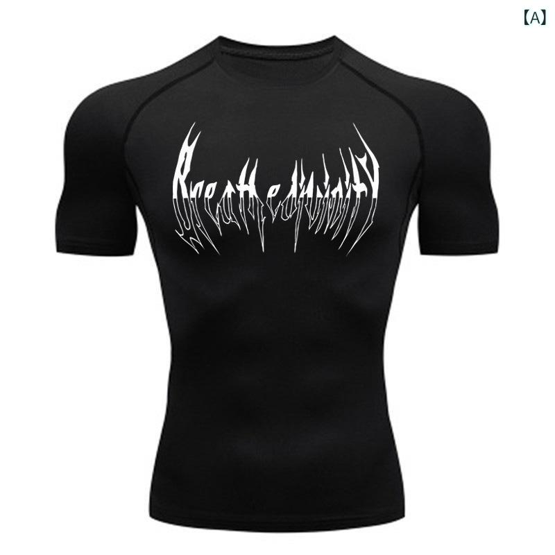 Rakuten - 2025 新しい 速 乾性 スポーツ Tシャツ ランニングベースレイヤージムトレーニングメンズ 通気 性 吸汗 性 弾性 タイトフィット