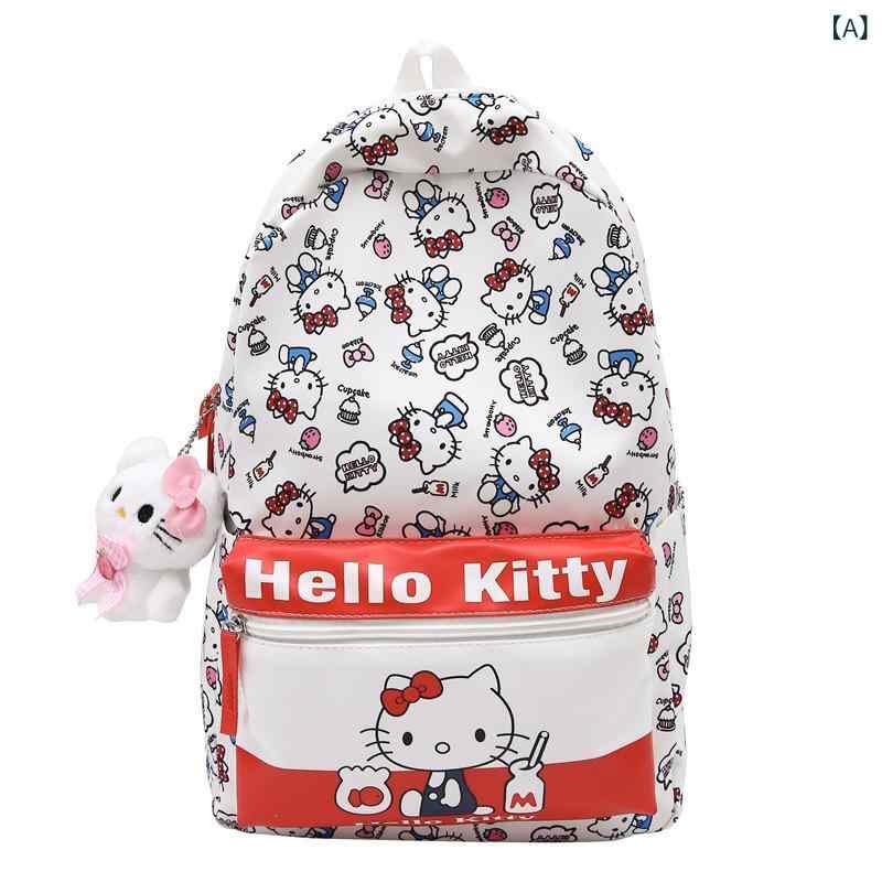 新しい カバンの 女性の 可愛い プリント kt 猫 カバンの少 女学生の ランドセルの大 容量の カジュアルな リュックサック
