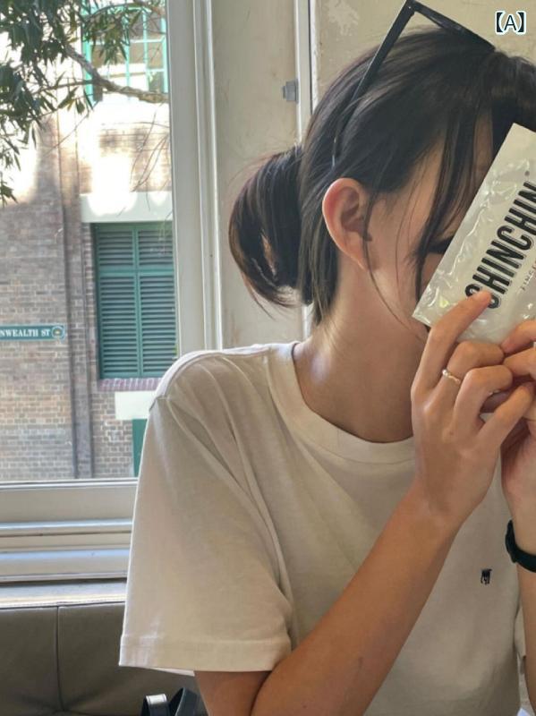 RL ラフ 小 馬標 夏 カップル 上着 女性 純 色 純綿 アメリカ 半袖 t シャツ 男性 丸襟 刺繍