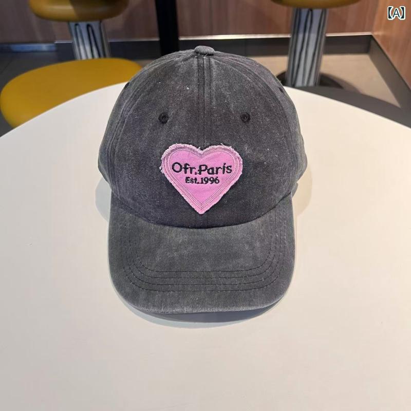 新しい 愛の レ トロな ソフト トップ 野球 帽の 甘い クールな ギャルの カジュアルな 組み合わせの かわいい 女性の 大きい 頭の 周りの 日焼け 止めの 帽子の カップル