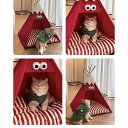 ペット テント 犬 猫 ペット ハウス ペットテント ティピーテント マットレス付 厚手クッション 犬小屋 猫小屋 組立簡単 夏冬対応 犬 ケージ 猫用ベッド ...