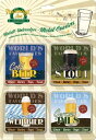 ビール World's Favourite Beers Set/コースター 4枚 セット (ブリキ製)