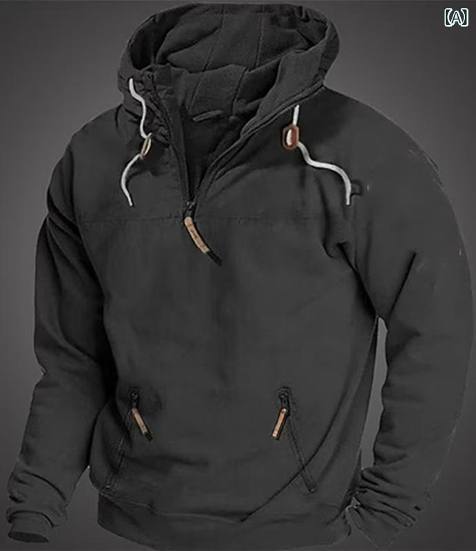 国境を 越えた 対外 貿易 アマゾン 欧米 秋冬 フード 付きの純 色男 性 カジュアルな ヨーロッパの 男性 コート