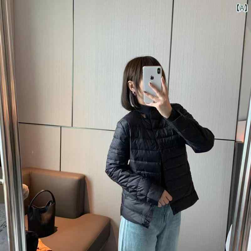 egg . unique 軽量 インナー ライナー 付き ラウンドネックダウンジャケット レディース 暖かい ショー..