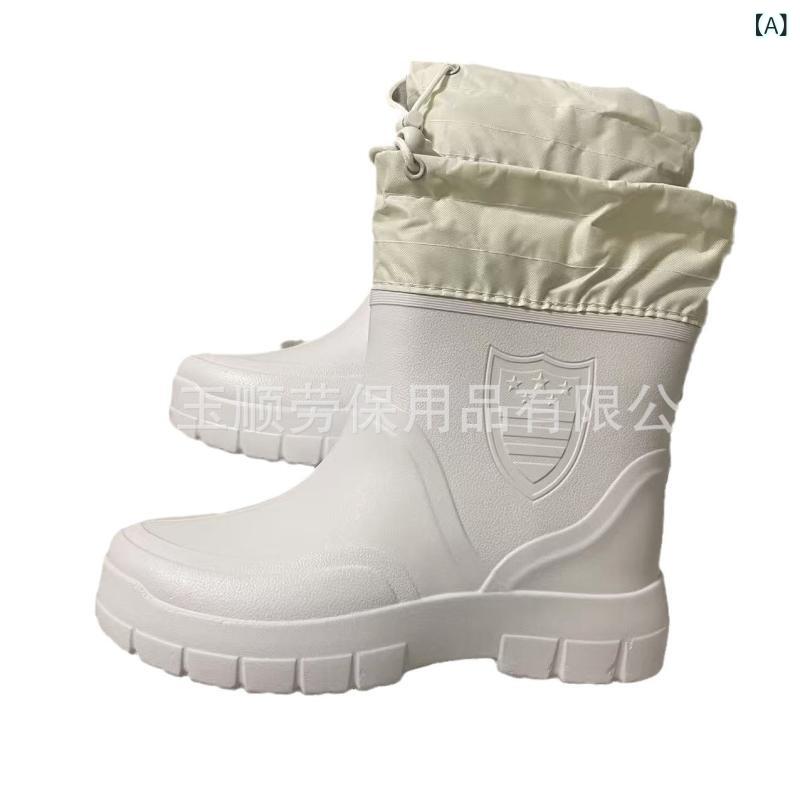 3531 EVA ベルベット 雨 靴低 筒 雨 靴 保温 防水 靴 綿 水 靴 軽量 労働 保護 靴 EVA超 軽量 靴