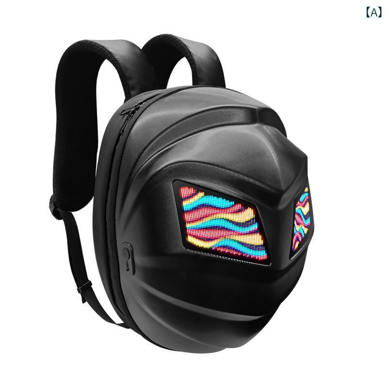 loy ブラック ナイト LED アイアンマンオートバイバックパック LED 防水 オートバイ 乗馬 ヘルメットバッグバックパックナイトライディング
