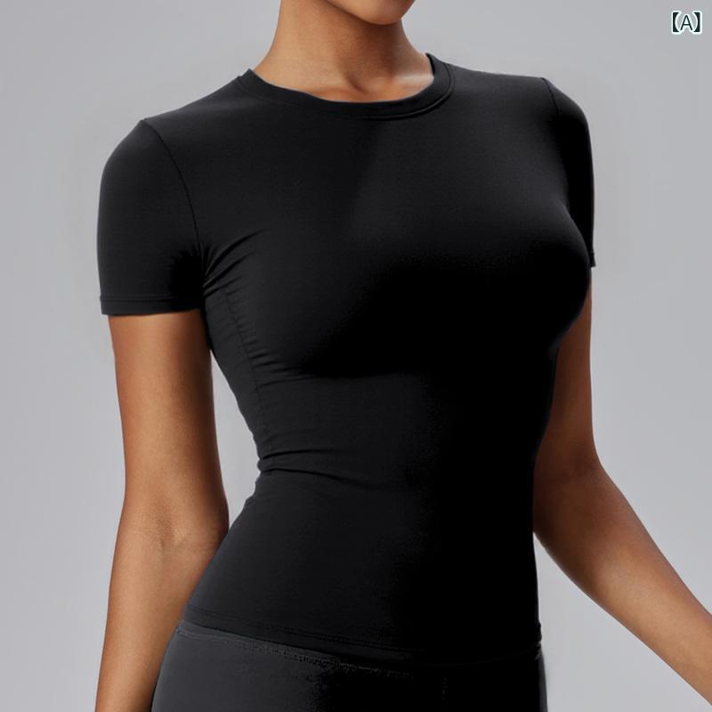 クロス ボーダー Tシャツ レディース 速 乾性 半袖 薄手 通気 性 ラウンド ネック スポーツ トップス ブラウス ランニング カジュアル フィット ネス ヨガ ウェア