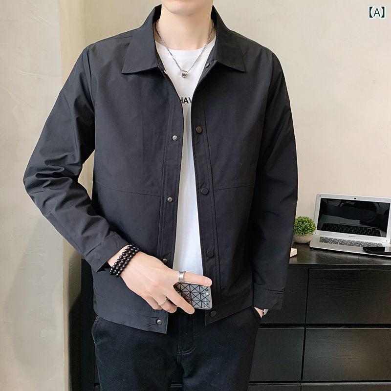 男性 スタンド カラー ジャケット 男性 ファッション 香港 風 金属 装飾 男性 コート ファッション 2023 春 新作 カジュアル 上着