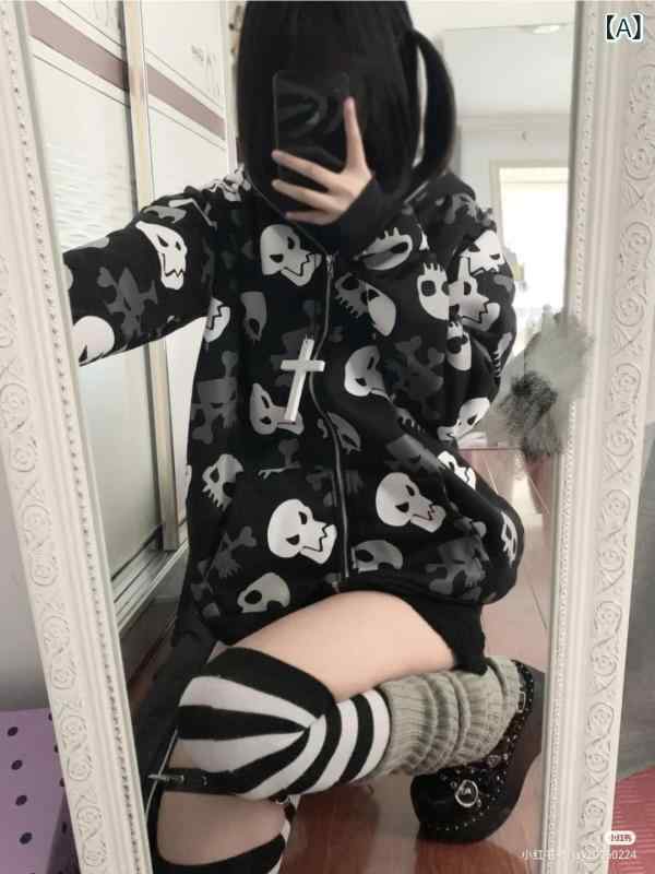 ダークスタイルスカルカーディガンスウェットシャツ 女性の ための 春と 秋の オーバーサイズルーズフード 付き ジッパー 薄い コートイントレンド商品番号: WG-WY43060スタイル: カーディガン,ダークスタイルバージョン: ルーズタイプ袖丈: 長袖スリーブタイプ: レギュラースリーブ襟のタイプ: フード付き厚さ: 薄い人気の要素: ジッパー職人技: 刺繍/刺繍発売年・発売時期: 2022年秋生地名: ポリエステル主な生地構成: ポリエステル繊維色: 絵の色サイズ: M,L,XL,XXLスタイルタイプ: ストリートのトレンディな人々主な生地成分の含有量: 90% (含む) ～ 95% (含まない)対象性別: 女性国境を越えた供給かどうか: いいえ製品カテゴリー: スウェットシャツ/フリースセーター