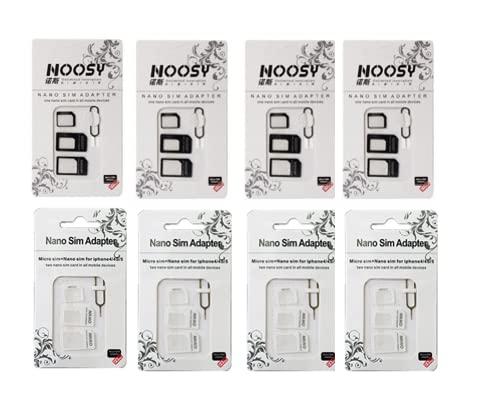 8個セット Nano SIM MicroSIM 変換アダプ (ブラック4個+ホワイト4個)