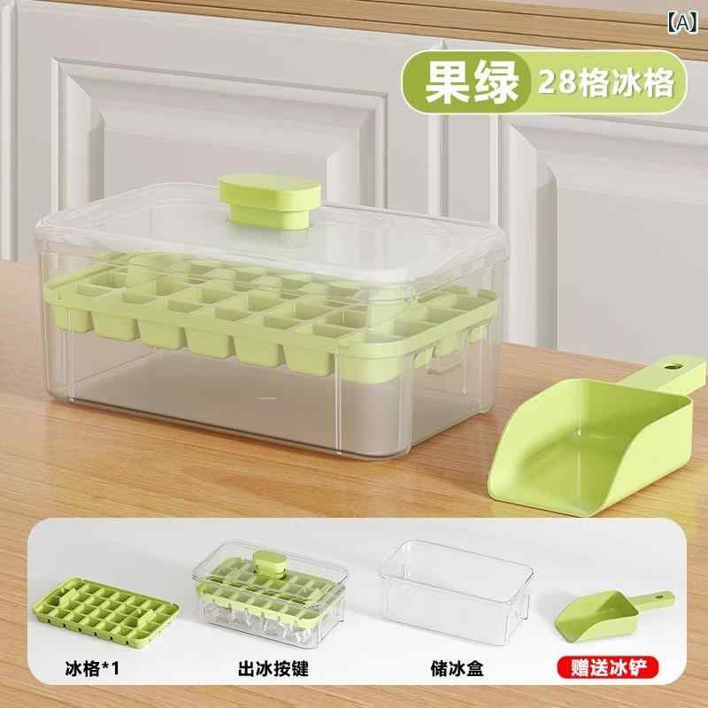 Spice Containers - 家庭 用 食品 グレードの 新しい 押し出し 式 製氷 皿、 蓋 付きの 自家製 製氷 ボックス 収納 ボックス