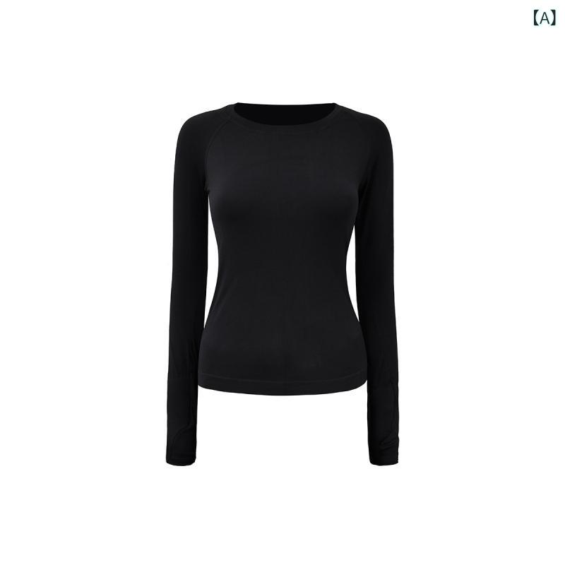 シームレスワンピースニット 2 . 0 ヨガ ウェア レディース スポーツ 長袖 Tシャツ フィット ネス ランニング 高 伸縮 性 速 乾性 ピラティス トップス