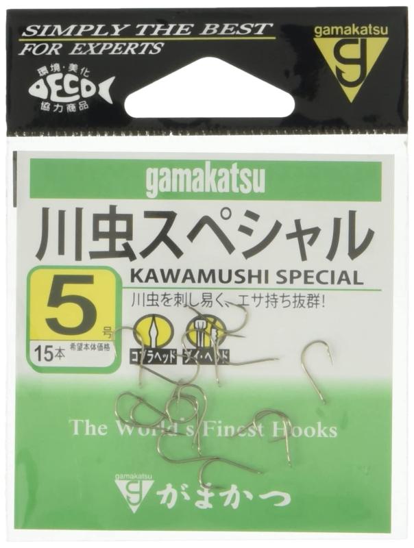 がまかつ(Gamakatsu) 川虫スペシャル フック 茶 釣り針 各種