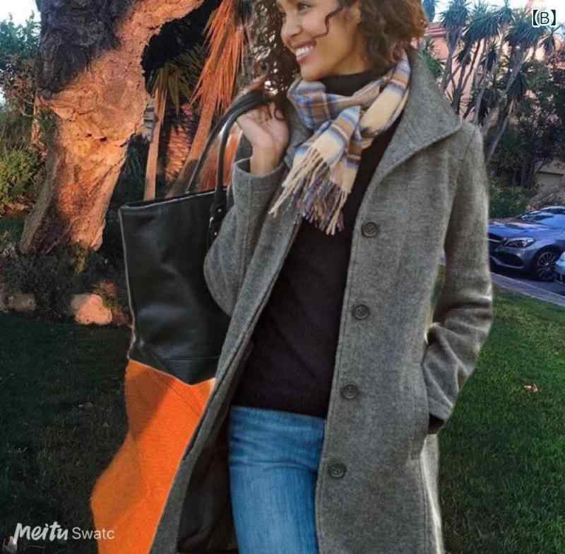 2024 年 アマゾン 人気 商品 欧米 風 ファッション 厚手 ウール コート 秋冬 レディース 無地 ロング コート 女性 用 おしゃれ