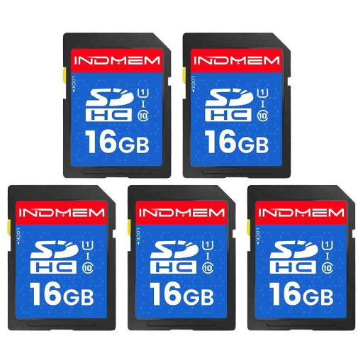 INDMEM SDカード 16GB 5枚セットSDHC メモリーカード UHS-I U1 Class10 高速 Full HD ビデオ 撮影 INDMEM SDカード 16GB 5枚セットSDHC メモリーカード UHS-I U1 Class10 高速 Full HD ビデオ 撮影