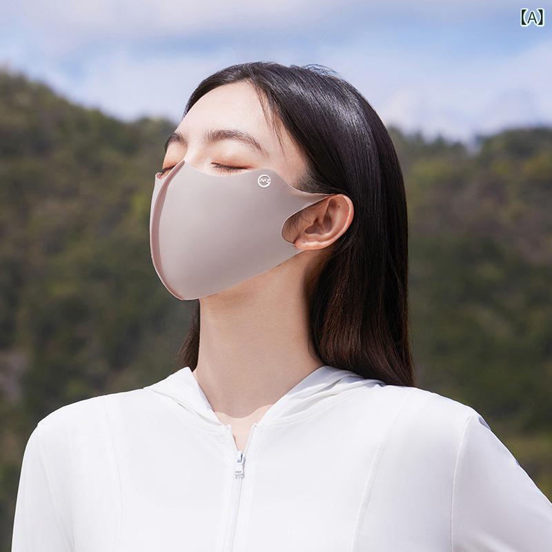 摩 透明 upf 50 顔の 小さい 日焼け 止めの 氷の 皮の マスクの 女性の 高い 顔の 値の 2025 新型の マスクの 夏の 目の 角の 顔の カバー