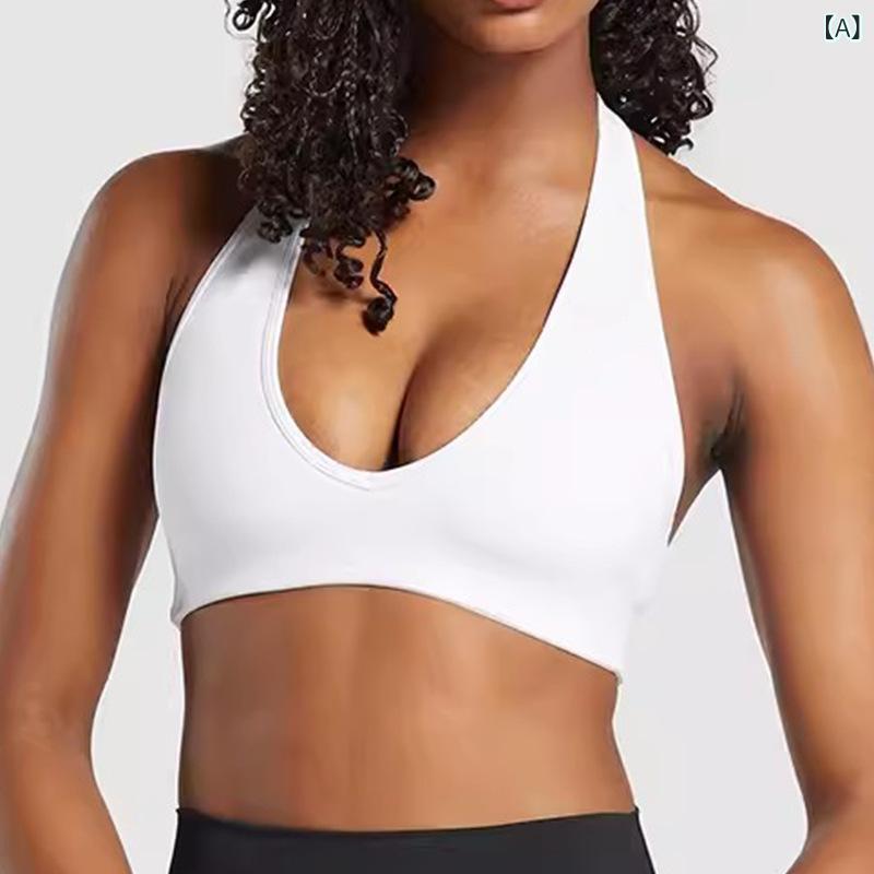 欧米の ギャルの セクシーな ヨガの 服の 高級 感の ベストの 女性は 首の 裸 感の スポーツの ランニングを 掛けます。