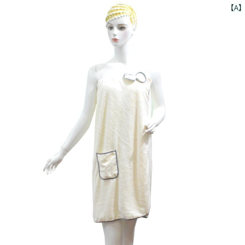 サンゴの ベルベットの 百 変は 胸の ポケットの バスの スカートの 柔らかい 吸水の バス タオルの 商の超 日 用品の 贈り物の バス タオルを 拭きます。