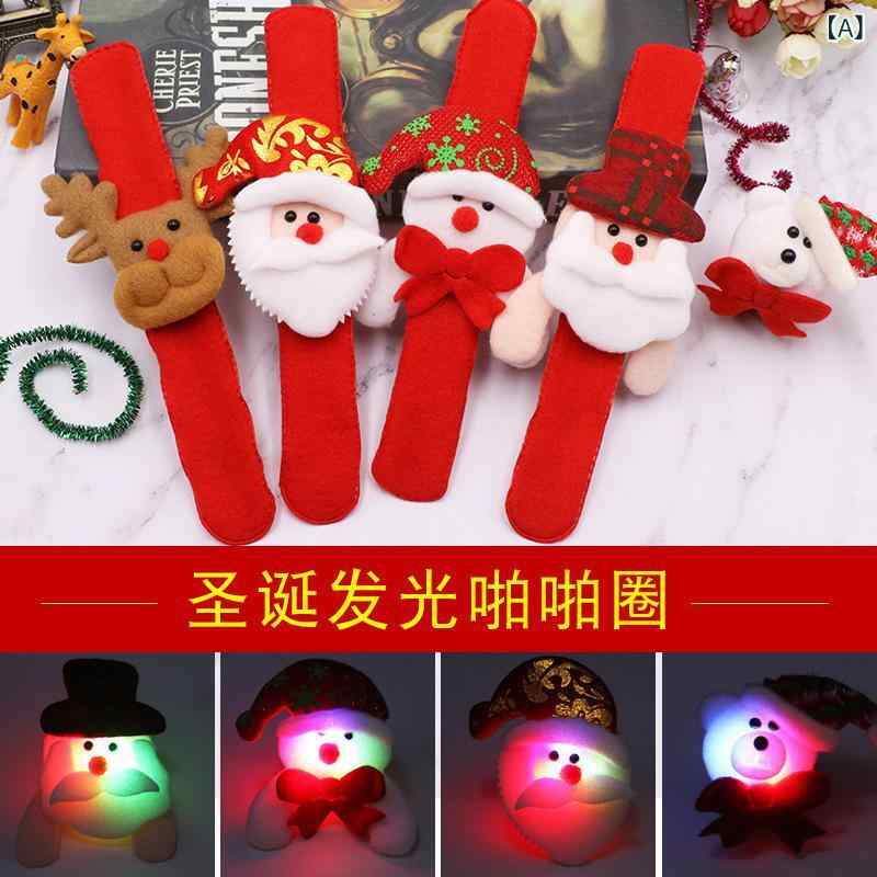 新しい 発光 クリスマス パチパチ 子供 漫画 サンタクロースイメージベルベットクリスマス 装飾 品 卸売り