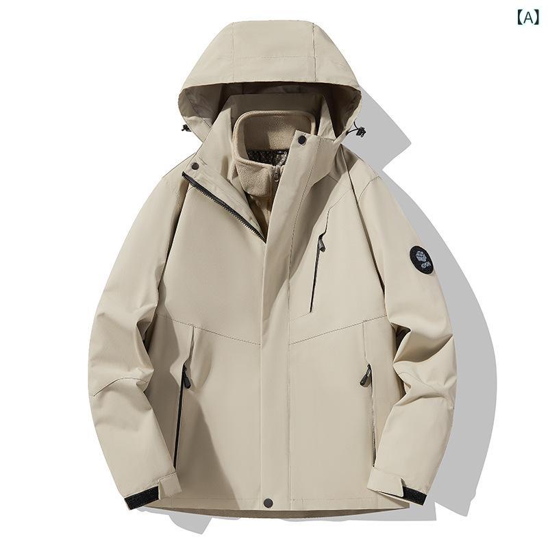 乐天商城 - 登山 用 ジャケット 防水 加工 レディース 春秋 メンズ アウトドア 3 in 1 防風 ジャケット メンズ 防風 耐 摩耗 性