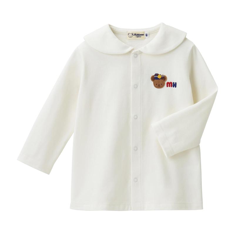 Other - [ミキハウス] ブラウス 長袖 無地 セーラーカラー くま 日本製 綿100％ 男の子 女の子 ベビー キッズ 赤ちゃん ベビー服 子供服 13-5401-493