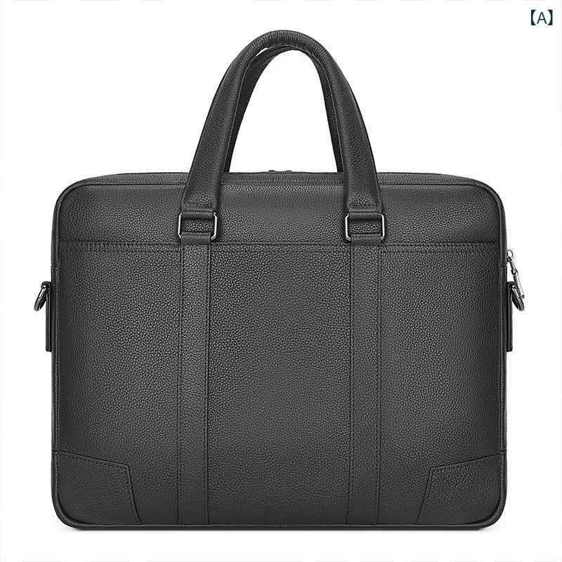 新しい ビジネス 男性の本 革の ハンドバッグの レイシの 紋様の 皮の 防水の 14 インチの コンピュータの カバンの ブリーフ ケースの 弁護士の 書類の カバン