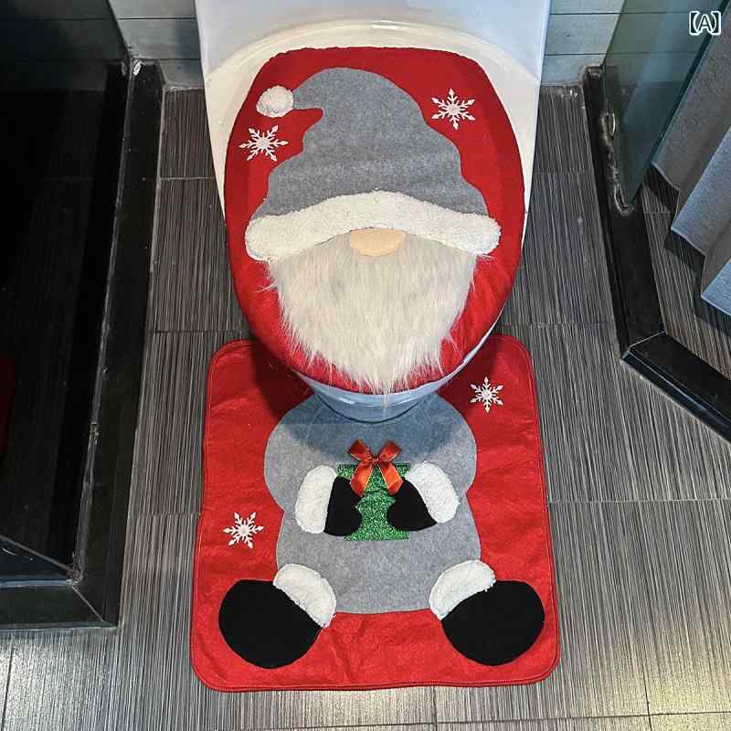 クロス ボーダー 新しい クリスマス 顔の ない 老人 トイレ カバー ホームホテルクリスマストイレカバ..