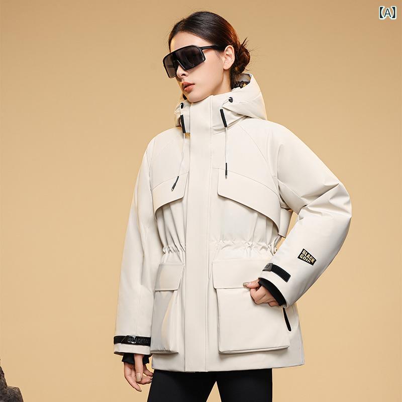 Rakuten - 【 極寒 風 殻 4 . 0】 突撃 服の ガチョウの ベルベット 服の 屋外で 腰を 収めた ダウン ジャケットの 女性 2024の 中で 長い 冬の コート