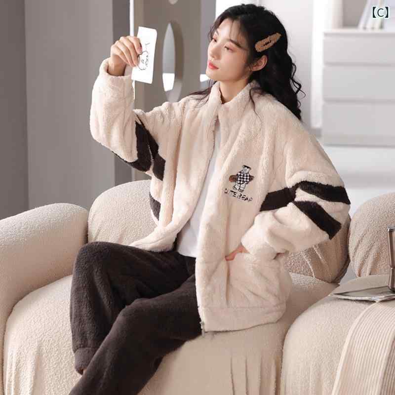 彩 尼 情 パジャマ 女性 冬 コーラルベルベ...の紹介画像3