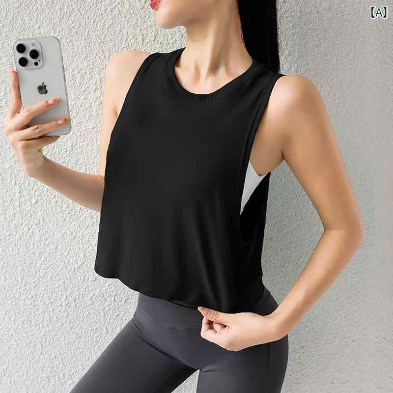新しい ヨガの 服の 女性の 春 夏の 上着の 専門の 高級な 速 乾の フィットネスの 服の 女性の 短い チョッキの フィットネスの 運動の ブラウス