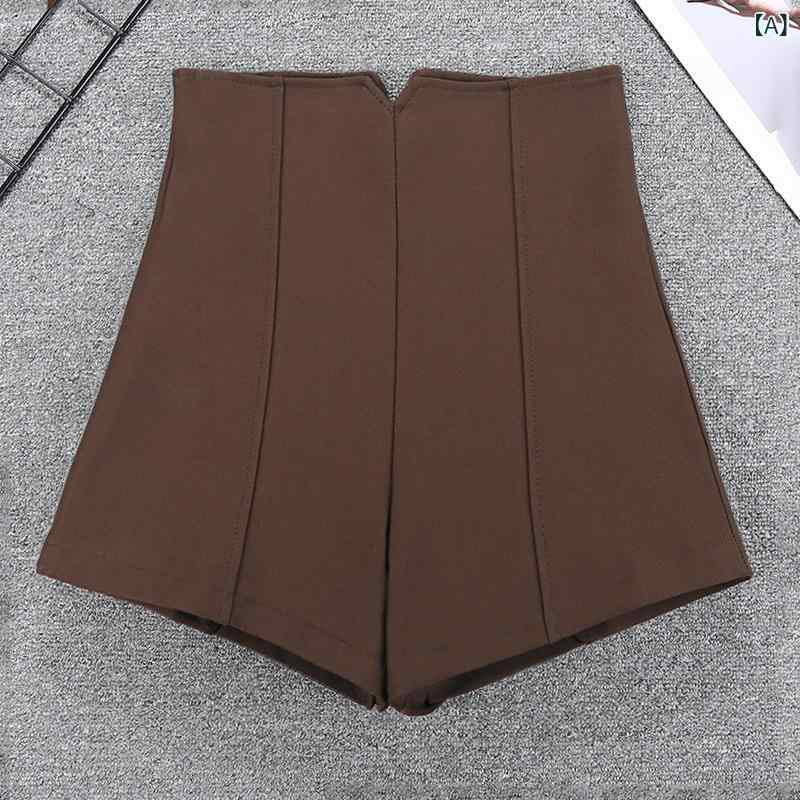 高 弾 錦 綿 a 字半 ズボン 女性は ファッションを 着て いて、 スリムな ワイド パンツ v 腰に ブーツ パンツ 卸売り 9023