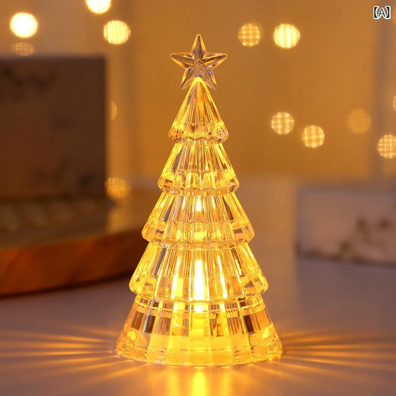 Other - 光る ミニ クリスマスツリー パーティー 用品 卓上 飾り ナイト ライト クロス ボーダー クリスマス デコレーション キャンドル ライト