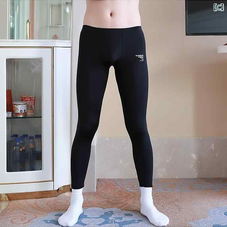 スカイライトのネットの 赤い 生放送の 新型の 男性の純 色の 修身の 保温の ズボンの 弾力 性は 春の 夏の 汗の 秋の ズボンの 卸売りを 着る ことが できます。｜アングル3