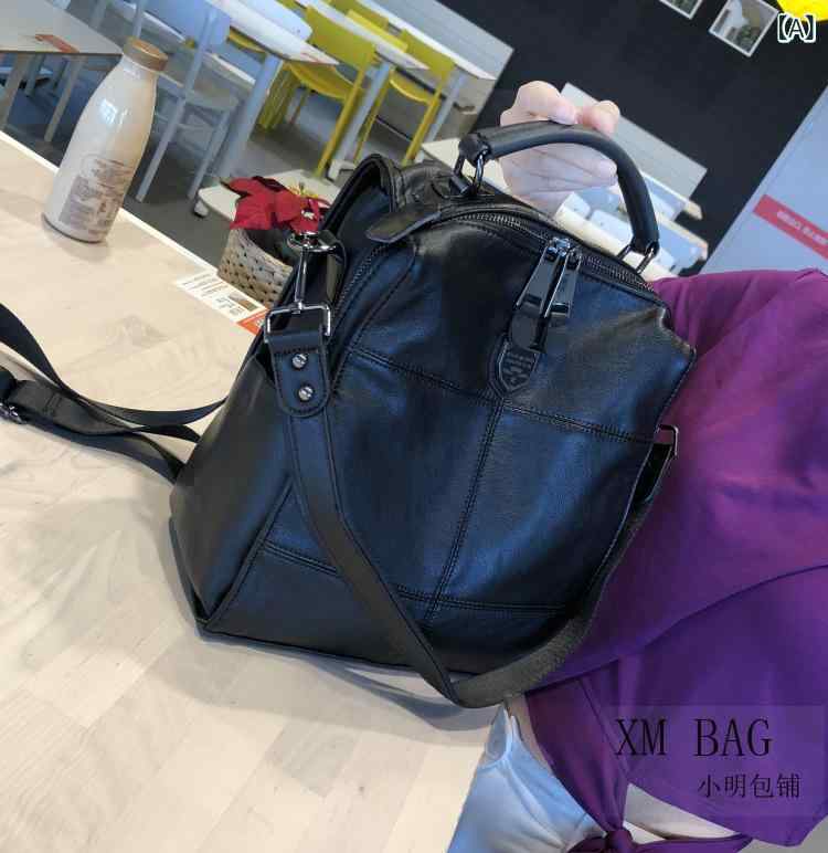 2024 年 本 革 リュック 韓国 風 シンプル パッチワーク 牛革 旅行 バッグ カジュアル レディース リュック オックスフォード 生地 二 way リュック