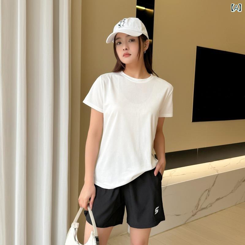 2025 春 夏 新型軽 酸素 運動 レジャー スーツ 通気 性 屋外 ランニング 体調 半袖 女性 パンツ 2 点 セット