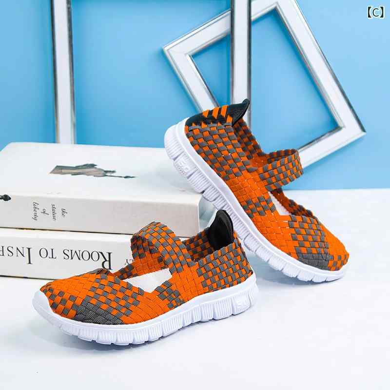 国境を 越えた 大きい サイズの 42 女性の 手作りの 靴の カジュアルな 韓国 版の お母さんの 靴の 軽やかな ゴム バンドの 運動の カジュアルな 靴