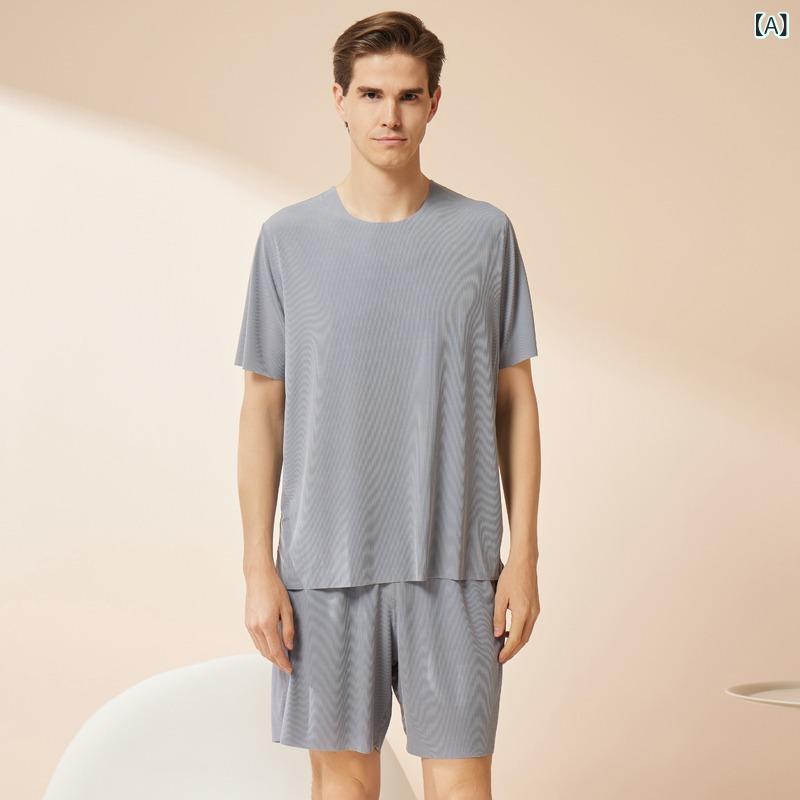 清涼 カップル パジャマ 女性 丸首 半袖 パジャマ セット 夏半 ズボン 男 薄 金無 痕 氷 糸 ホーム 服製品カテゴリ: セット生地名: 氷の糸デザイン: ヘッドセットメイン生地成分: ポリエステル繊維 (ポリエステル)厚さが薄い: ...