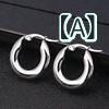 Cubic Zirconia - 5 . 0 欧米の ファッション ステンレスの 円形の 厚い イヤリングの チタンの 光沢の 円の 中 実の 太い イヤリングの 流行の アクセサリ