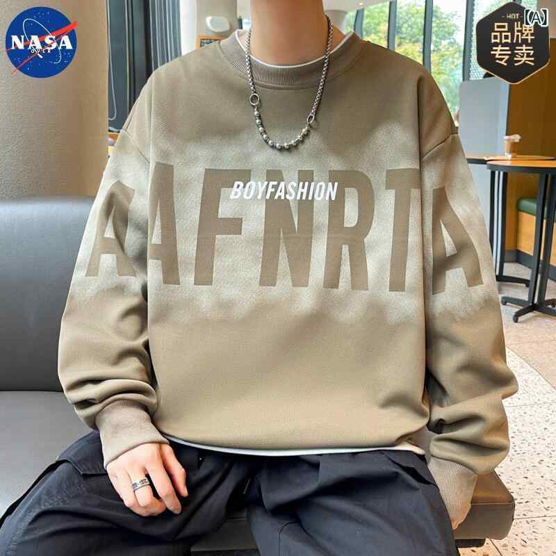 NASA ブランドの パーカー 男性 春と 秋の 新型 長袖 学生 青少年 プリント 丸首 潮 牌は 服を 着ます。(4)