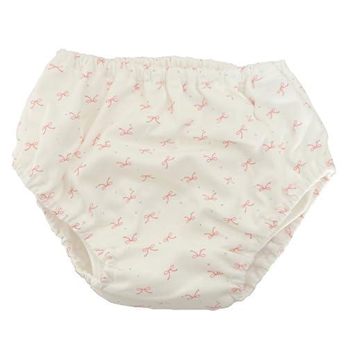 女の子用おねしょパンツ リボン柄 150ml吸収ピンクのリボン柄