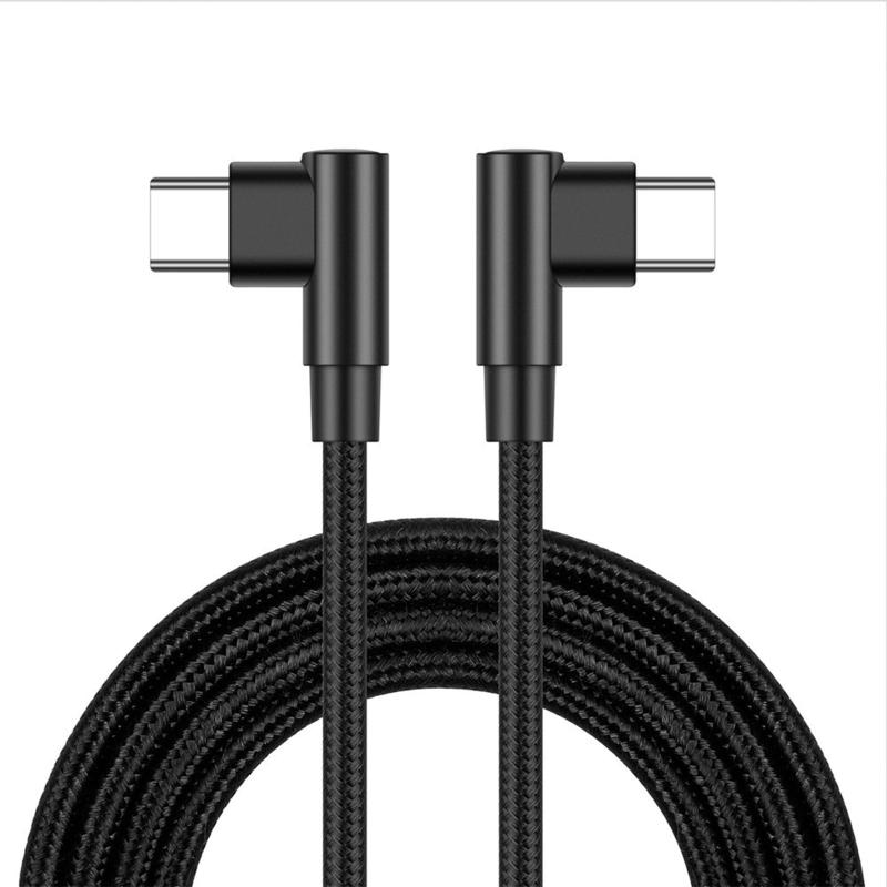 USB-C ＆ C ケーブル L字型 高耐久 ナイロン編み 60W/3A 急速充電 USB2.0規格 PD対応 ケーブル スマートフォン・タブ…