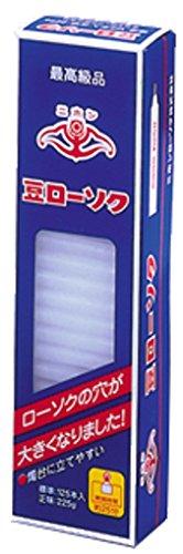 ニホンローソク 豆ローソク1/2 225g商品サイズ (幅×奥行×高さ) :サイズ:約5.8×20.7×3.6cm原産国:日本内容量:225g(約125本)