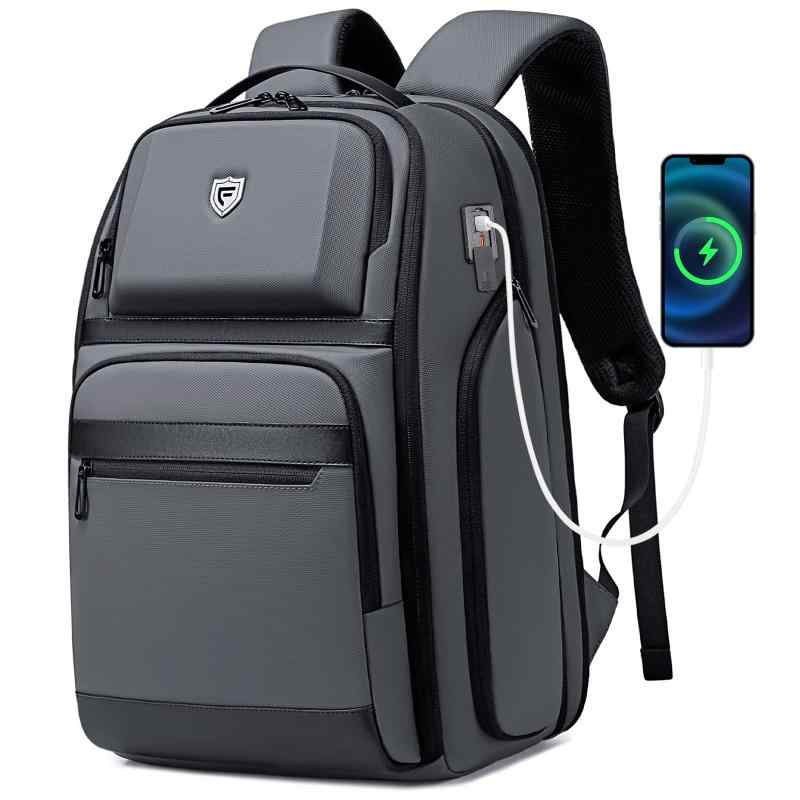 [Fenree.geer] ビジネスリュック メンズ 拡張可能 36L-48L リュック 大容量 USBポート搭載 17インチノートPC対応 旅行/ビジネス/通勤/出張用 リュックサック ブラック 自立型