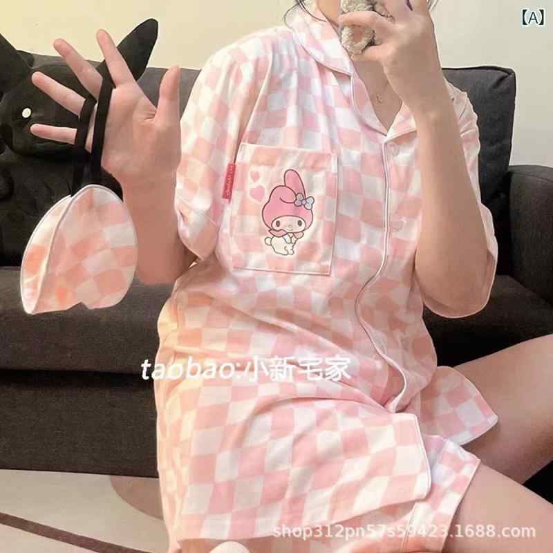 2024 夏の 新しい パジャマの 女性 半袖半 ズボンの 韓国 版は ゆったり して います。