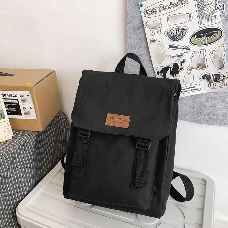 キャンバス ランドセル 女子大 生 高 価値 デザインニッチバックパックレトロ 文学 中学生 フリップバックパック