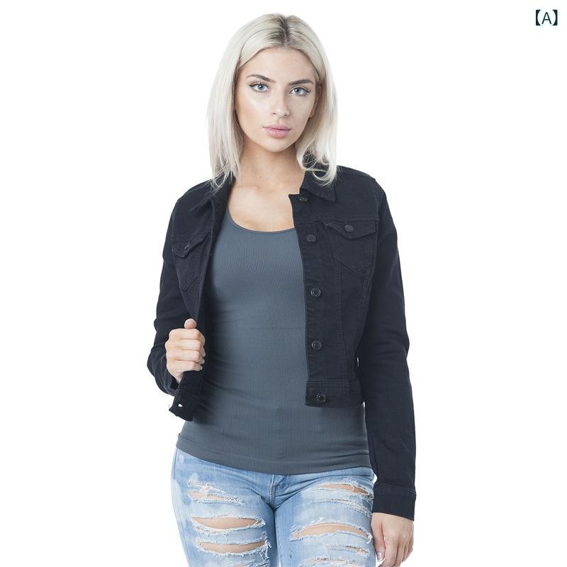 Other Jackets Jumpers - 欧米の クロス ボーダーの 供給 源の 春の 新型の 小さい 香 風の ジャケットの 女性の 短い 金の 修身の 復古の 気質の 短い デニムの コート