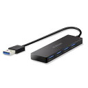 エレコム USBハブ 【超小型・軽量設計】 USB3.0 Aポート×4 ケーブル ブラック MacBook/Surface/Chromebook他 ノートPC対応(3)