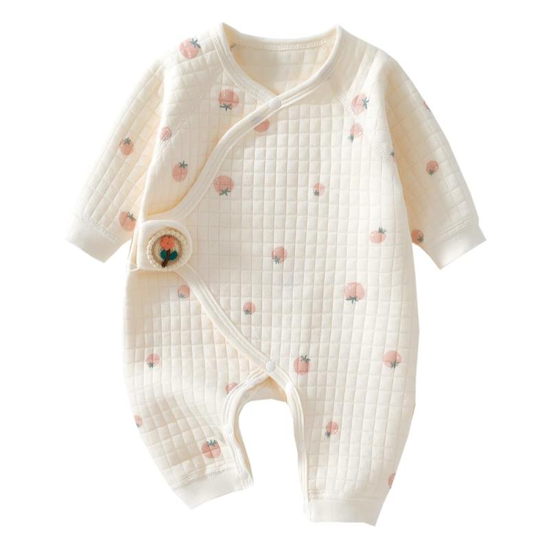 スカイライトのBaby nest ベビー服 女の子 カバーオール ロンパース 長袖 赤ちゃん服 前開き 子供服 新生児服 出産お祝い 綿100％ 綿入れ｜アングル2
